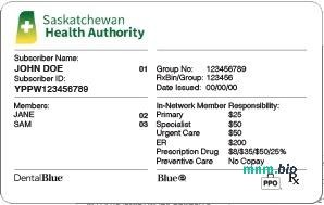 Saskatchewan karta ubezpieczenia zdrowotnego edytowalny szablon
